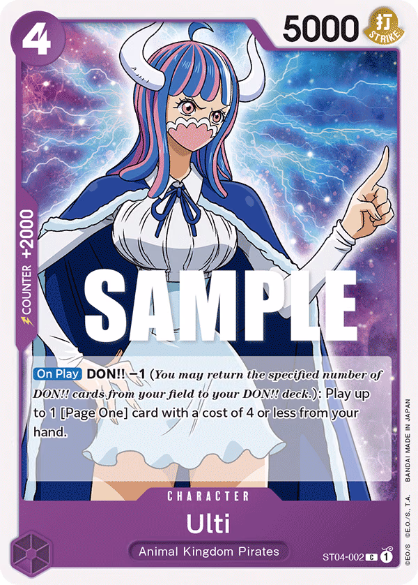 Ulti One Piece card (ST04-002, Starter Deck 4: Animal Kingdom Pirates)