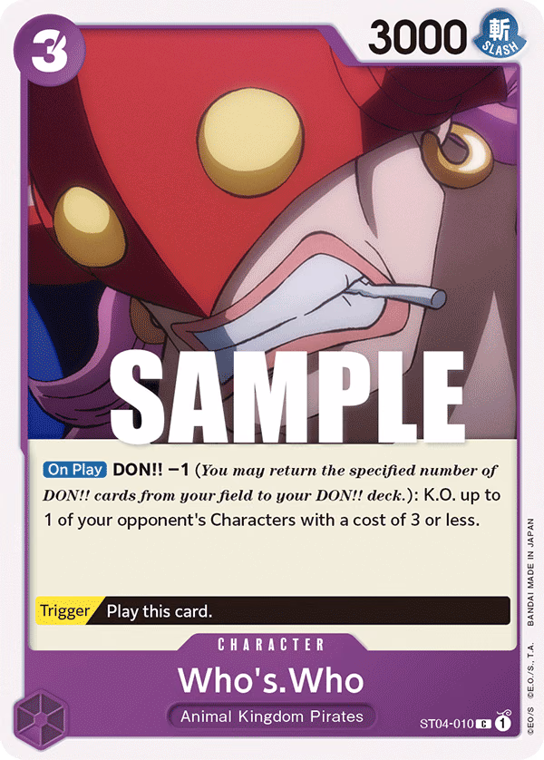 Who's.Who One Piece card (ST04-010, Starter Deck 4: Animal Kingdom Pirates)