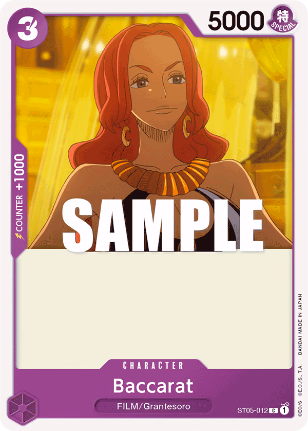 Baccarat One Piece card (ST05-012, Starter Deck 5: Film Edition)