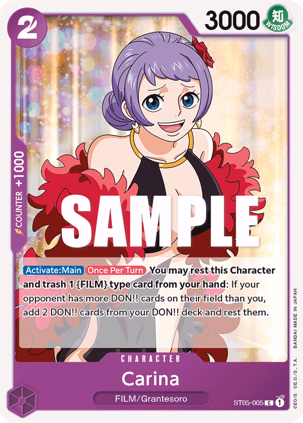 Carina One Piece card (ST05-005, Starter Deck 5: Film Edition)