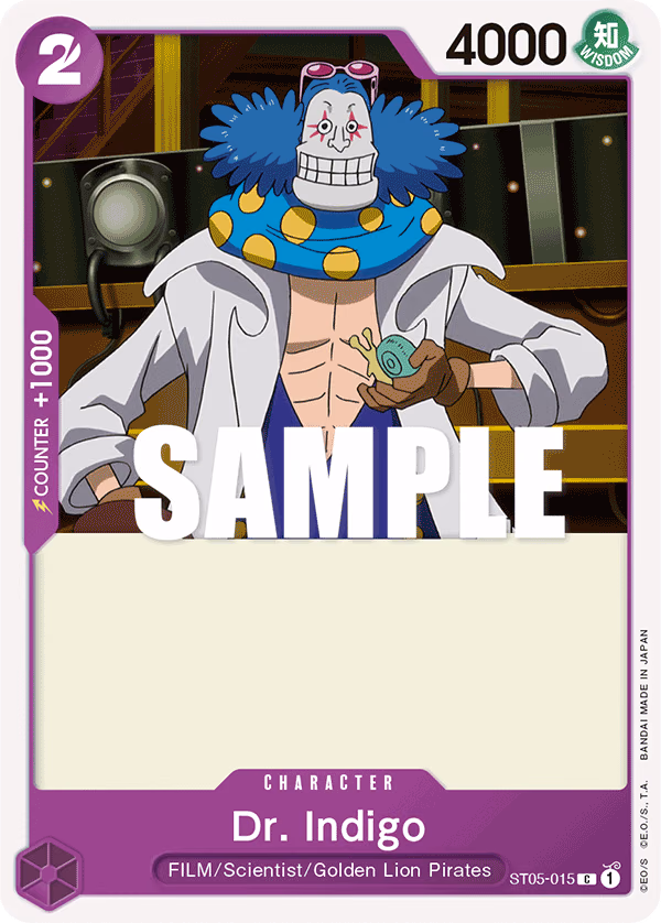 Dr. Indigo One Piece card (ST05-015, Starter Deck 5: Film Edition)