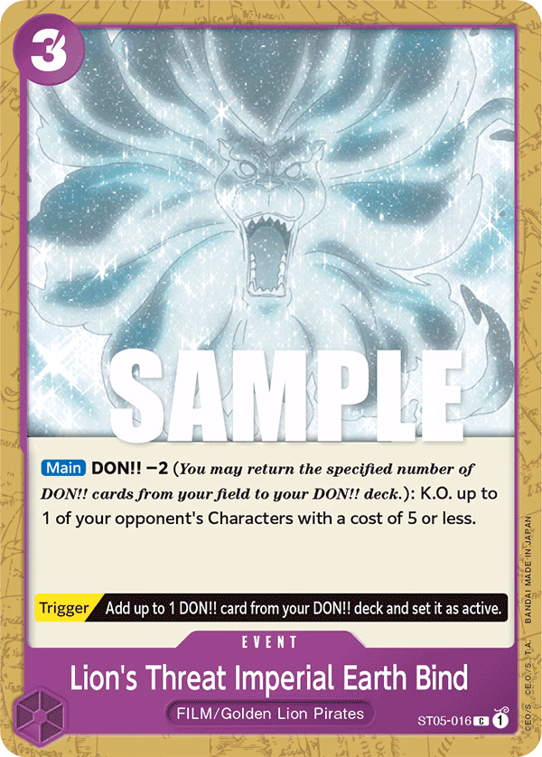 Lion's Threat Imperial Earth Bind One Piece card (ST05-016, Starter Deck 5: Film Edition)