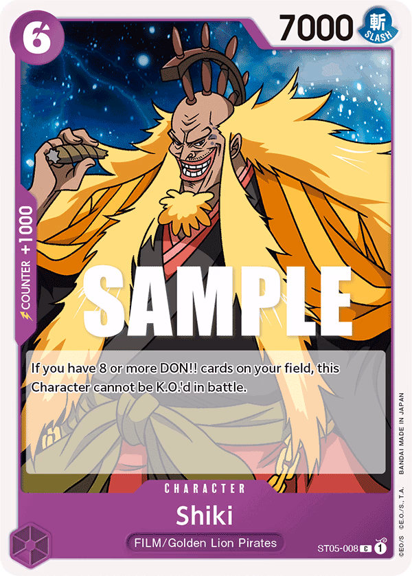 Shiki One Piece card (ST05-008, Starter Deck 5: Film Edition)