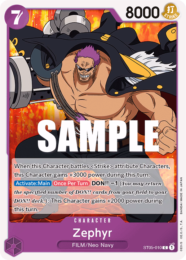 Zephyr One Piece card (ST05-010, Starter Deck 5: Film Edition)
