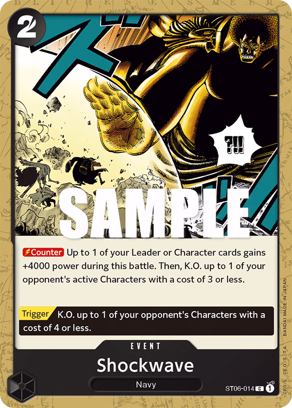 Shockwave One Piece card (ST06-014, Starter Deck 6: Absolute Justice)
