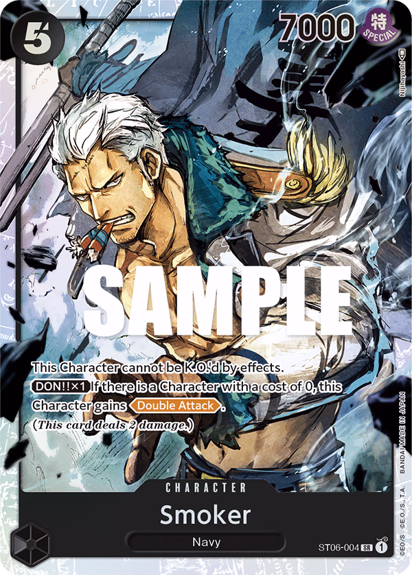 Smoker One Piece card (ST06-004, Starter Deck 6: Absolute Justice)