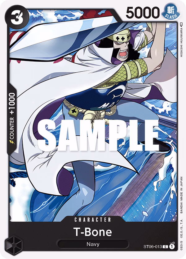 T-Bone One Piece card (ST06-013, Starter Deck 6: Absolute Justice)