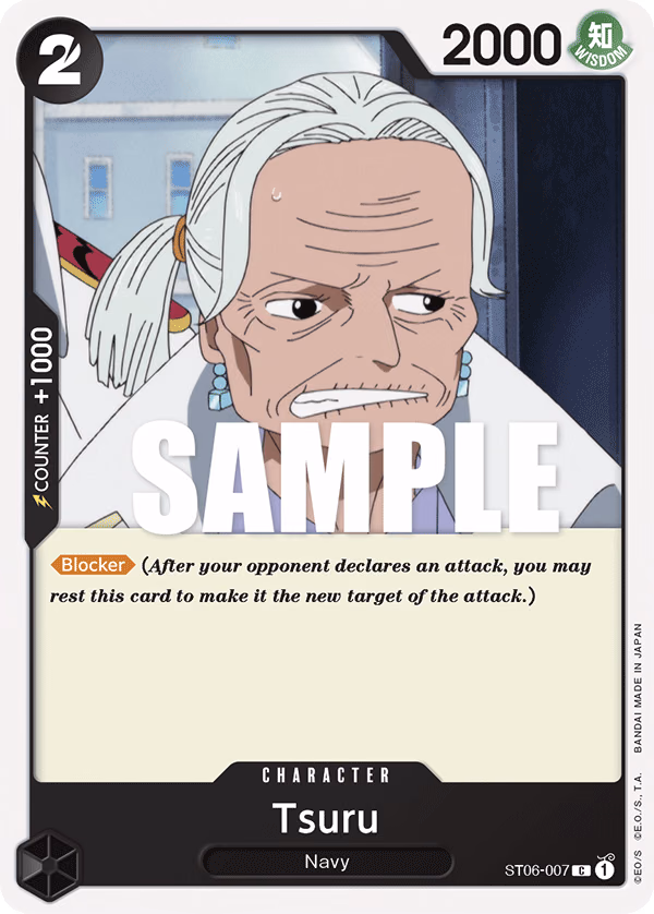 Tsuru One Piece card (ST06-007, Starter Deck 6: Absolute Justice)