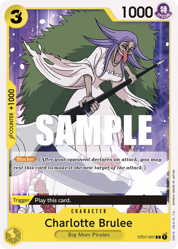 Charlotte Brulee One Piece card (ST07-007, Starter Deck 7: Big Mom Pirates)