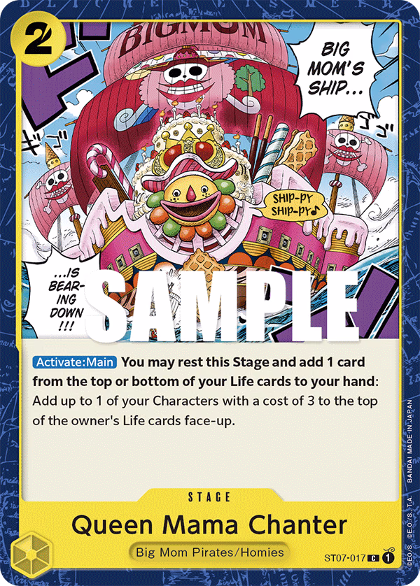 Queen Mama Chanter One Piece card (ST07-017, Starter Deck 7: Big Mom Pirates)