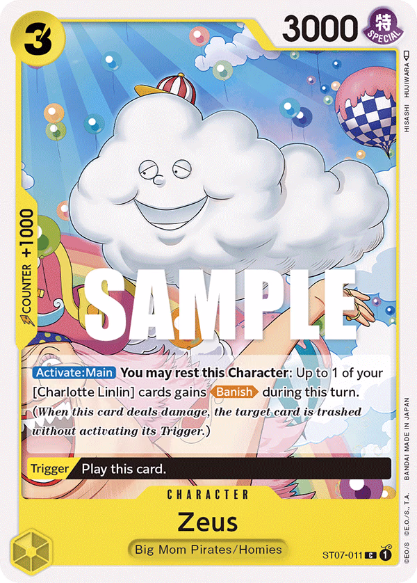 Zeus One Piece card (ST07-011, Starter Deck 7: Big Mom Pirates)
