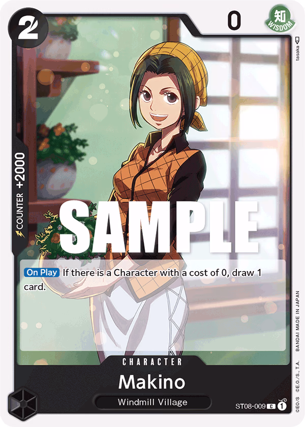 Makino One Piece card (ST08-009, Starter Deck 8: Monkey.D.Luffy)