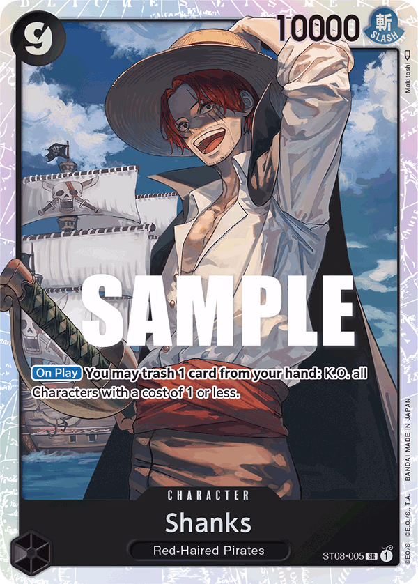 Shanks One Piece card (ST08-005, Starter Deck 8: Monkey.D.Luffy)