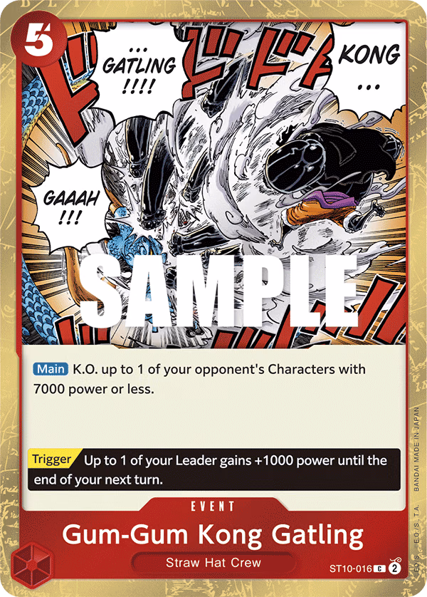 Gum-Gum Kong Gatling One Piece card (ST10-016, Ultra Deck: The Three Captains)