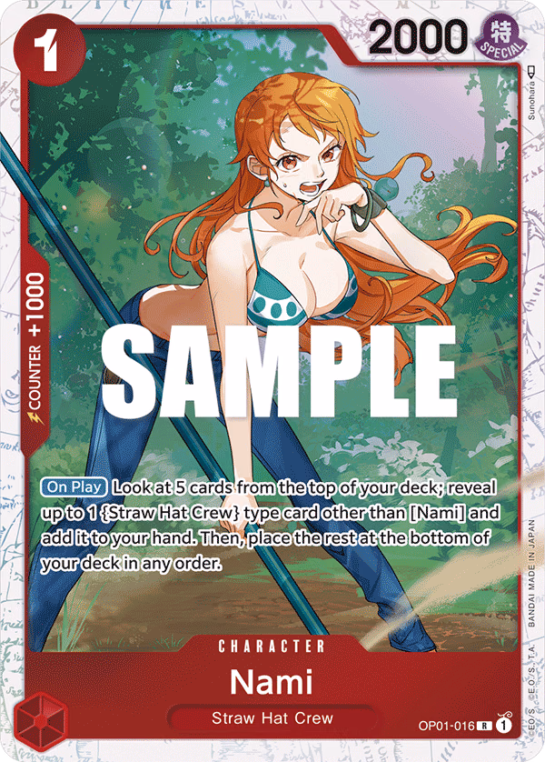 Nami (Alt Art) One Piece card (OP01-016, Ultra Deck: The Three Captains)