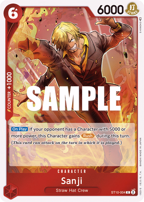 Sanji One Piece card (ST10-004, Ultra Deck: The Three Captains)