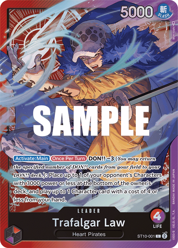 Trafalgar Law One Piece card (ST10-001, Ultra Deck: The Three Captains)