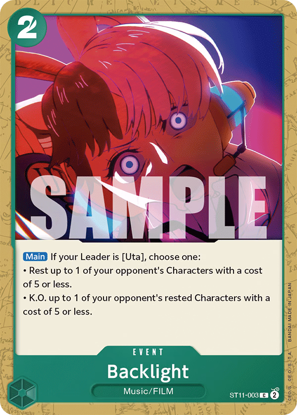 Backlight One Piece card (ST11-003, Starter Deck 11: Uta)