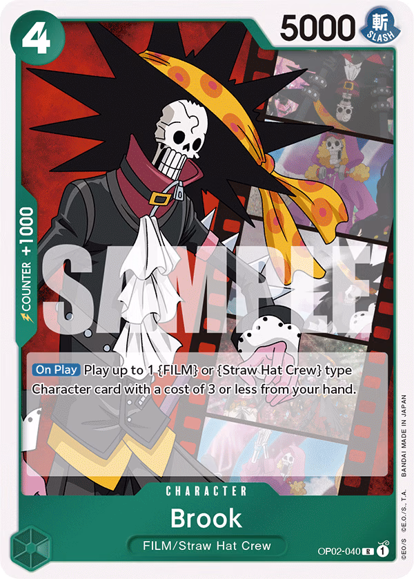 Brook (Alt Art) One Piece card (OP02-040, Starter Deck 11: Uta)