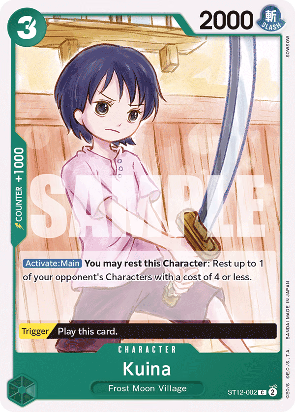 Kuina One Piece card (ST12-002, Starter Deck 12: Zoro and Sanji)