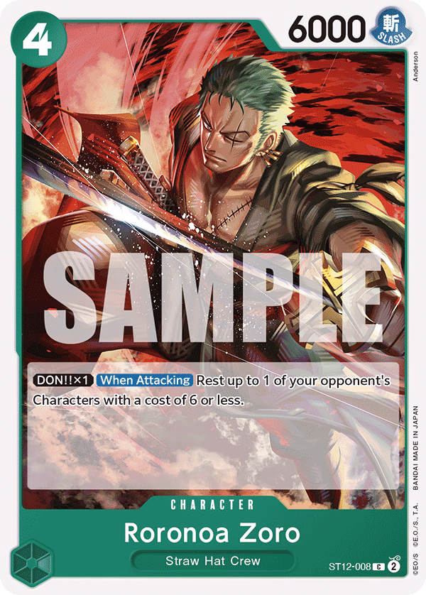 Roronoa Zoro One Piece card (ST12-008, Starter Deck 12: Zoro and Sanji)