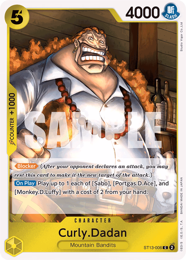 Curly.Dadan One Piece card (ST13-006, Ultra Deck: The Three Brothers)