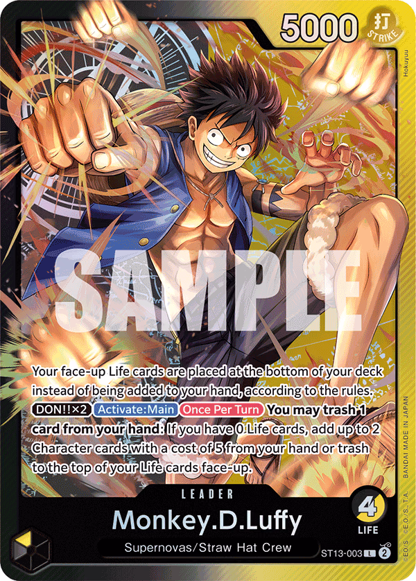 Monkey.D.Luffy One Piece card (ST13-003, Ultra Deck: The Three Brothers)