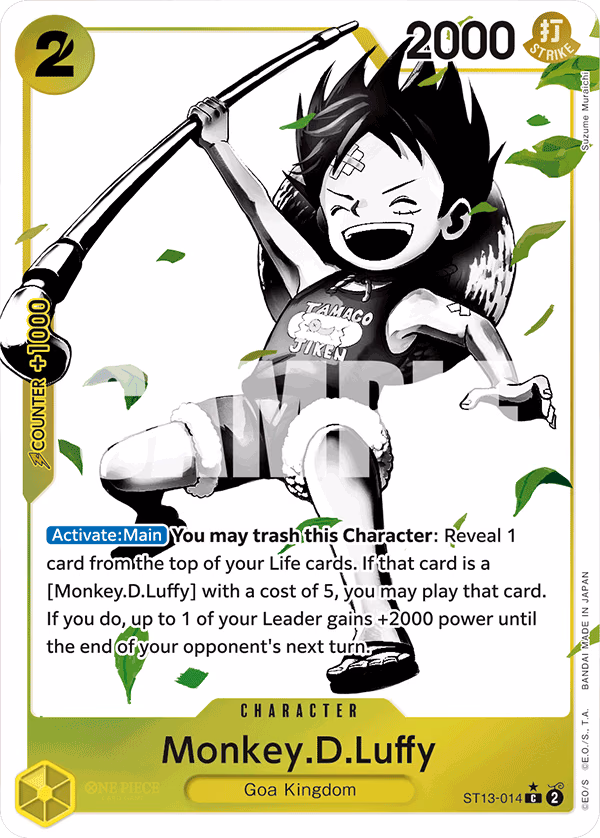 Monkey.D.Luffy (Parallel) One Piece card (ST13-014, Ultra Deck: The Three Brothers)