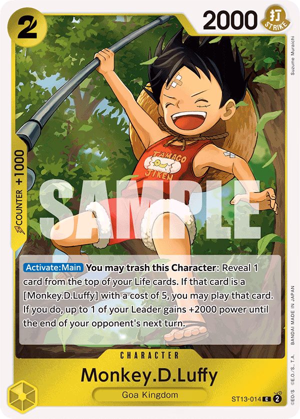 Monkey.D.Luffy One Piece card (ST13-014, Ultra Deck: The Three Brothers)