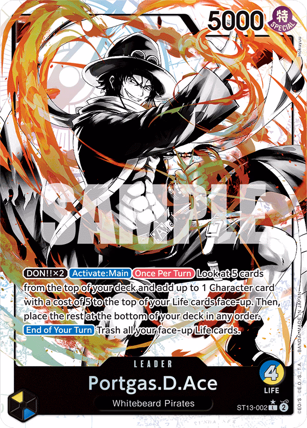 Portgas.D.Ace (Parallel) One Piece card (ST13-002, Ultra Deck: The Three Brothers)