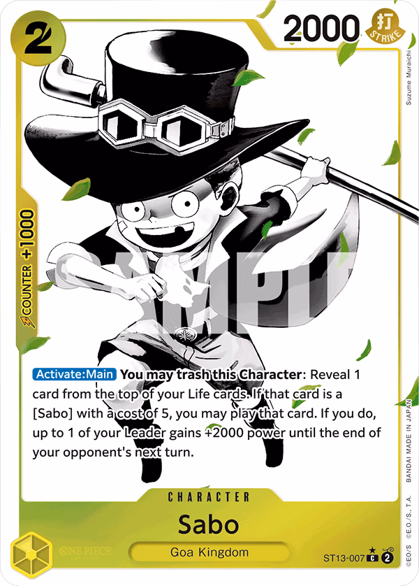 Sabo (Parallel) One Piece card (ST13-007, Ultra Deck: The Three Brothers)