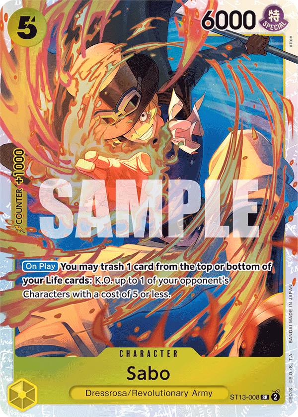 Sabo One Piece card (ST13-008, Ultra Deck: The Three Brothers)