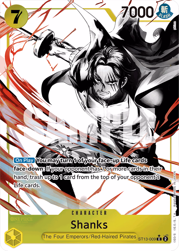 Shanks (Parallel) One Piece card (ST13-009, Ultra Deck: The Three Brothers)