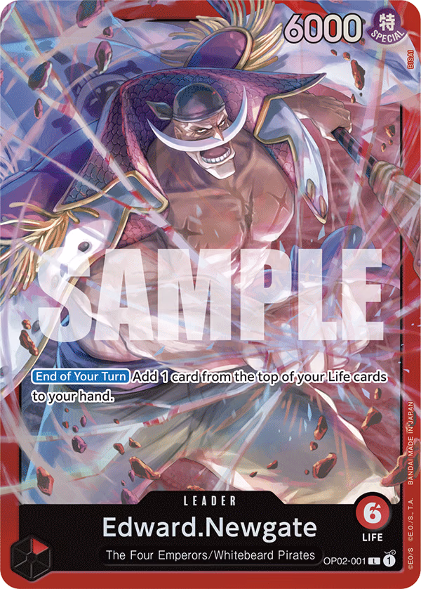 Edward.Newgate (Alt Art) One Piece card (OP02-001, Starter Deck 15: RED Edward.Newgate)