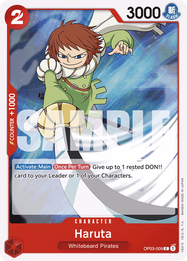 Haruta (Reprint) One Piece card (OP03-009, Starter Deck 15: RED Edward.Newgate)