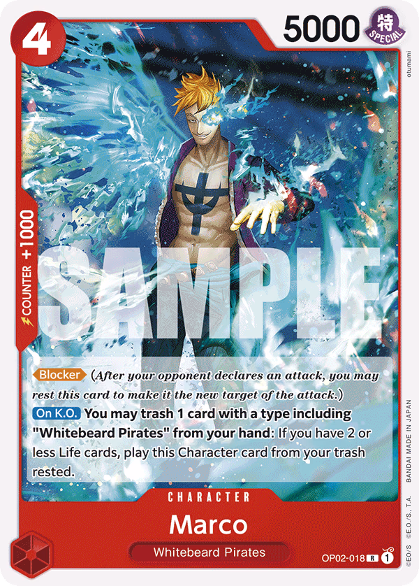 Marco (Reprint) One Piece card (OP02-018, Starter Deck 15: RED Edward.Newgate)