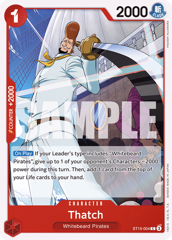 Thatch One Piece card (ST15-004, Starter Deck 15: RED Edward.Newgate)