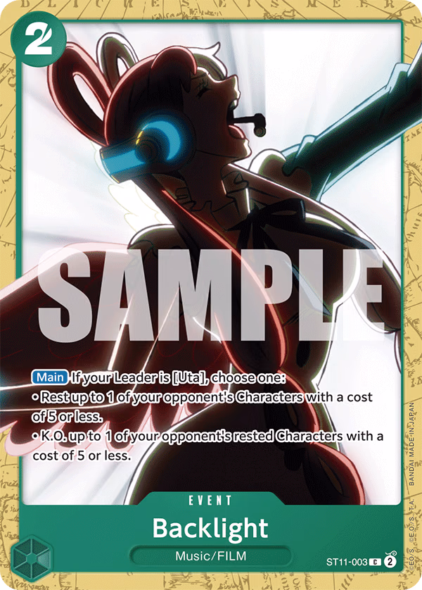 Backlight (Alt Art) One Piece card (ST11-003, Starter Deck 16: GREEN Uta)