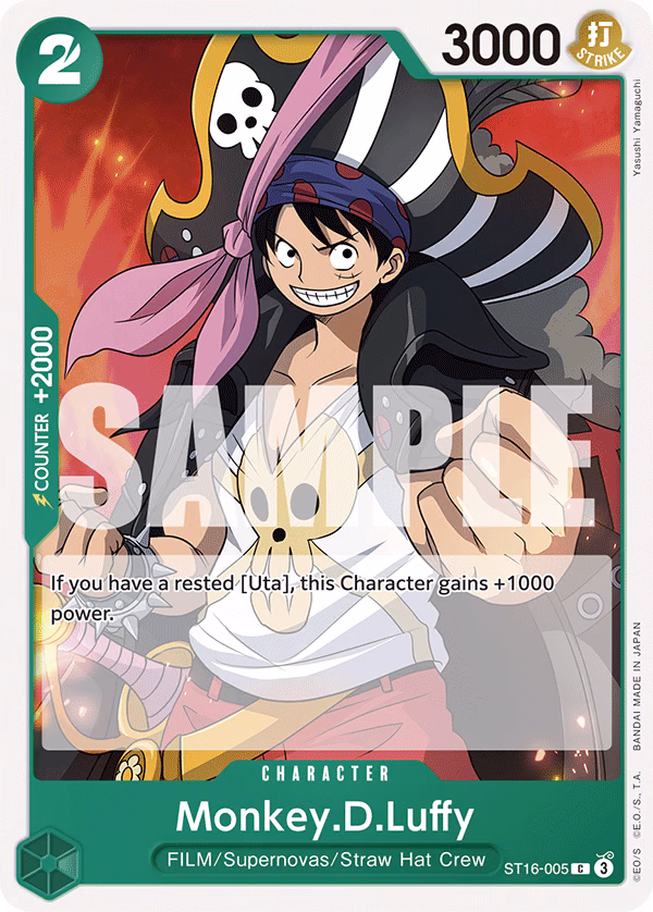 Monkey.D.Luffy One Piece card (ST16-005, Starter Deck 16: GREEN Uta)