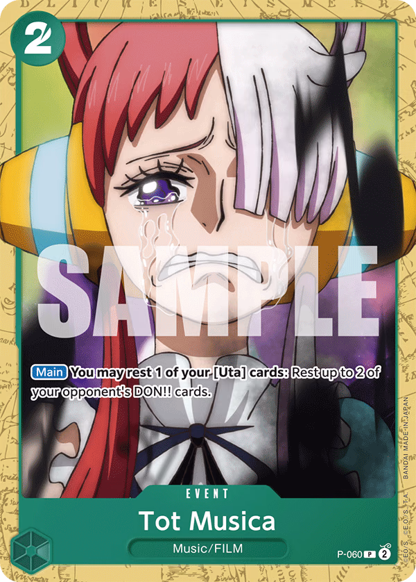 Tot Musica (Alt Art) One Piece card (P-060, Starter Deck 16: GREEN Uta)