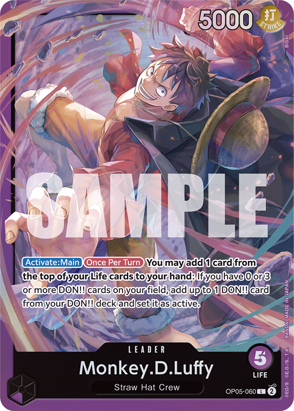 Monkey.D.Luffy (Alt Art) One Piece card (OP05-060, Starter Deck 18: PURPLE Monkey.D.Luffy)