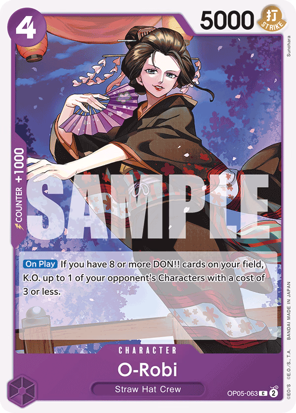 O-Robi (Reprint) One Piece card (OP05-063, Starter Deck 18: PURPLE Monkey.D.Luffy)