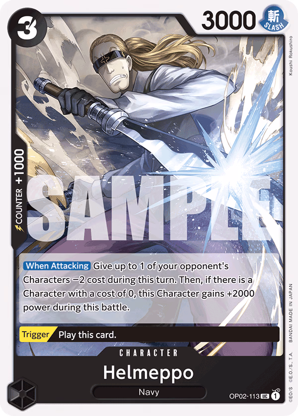 Helmeppo (Reprint) One Piece card (OP02-113, Starter Deck 19: BLACK Smoker)