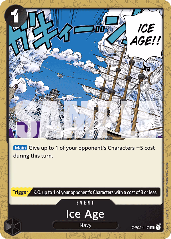 Ice Age (Reprint) One Piece card (OP02-117, Starter Deck 19: BLACK Smoker)