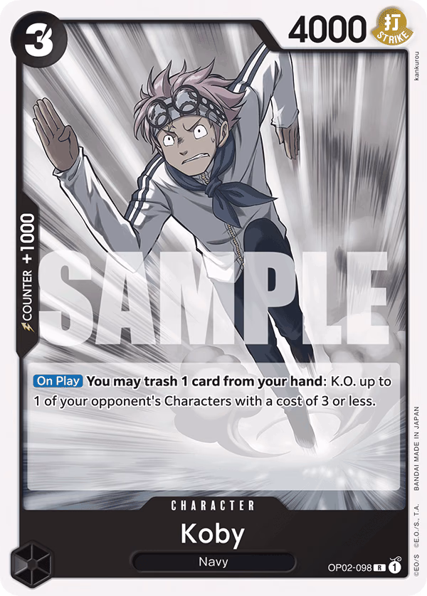 Koby (Reprint) One Piece card (OP02-098, Starter Deck 19: BLACK Smoker)