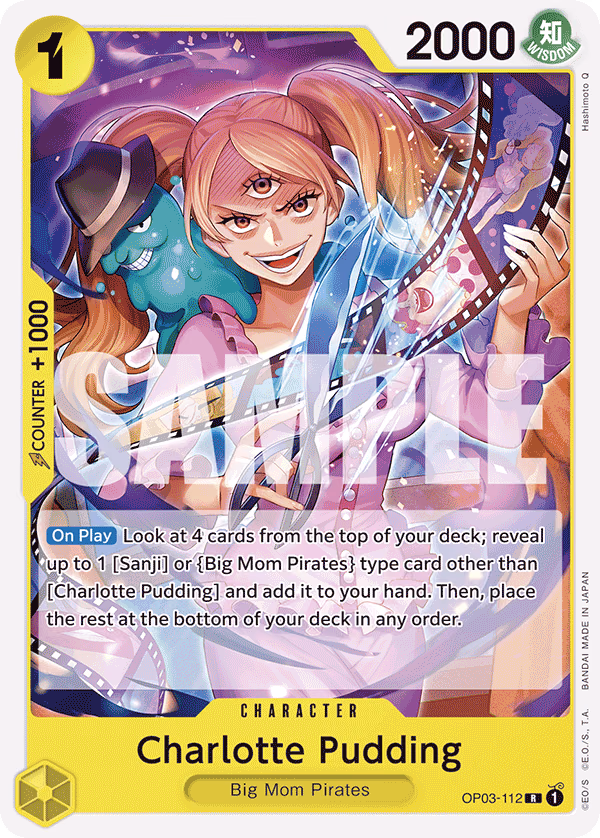 Charlotte Pudding (Reprint) One Piece card (OP03-112, Starter Deck 20: YELLOW Charlotte Katakuri)