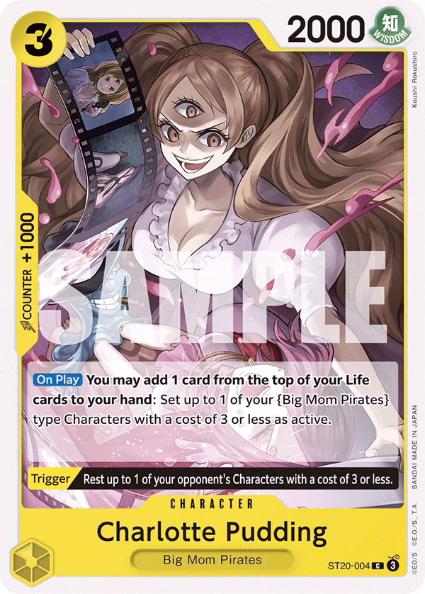 Charlotte Pudding One Piece card (ST20-004, Starter Deck 20: YELLOW Charlotte Katakuri)