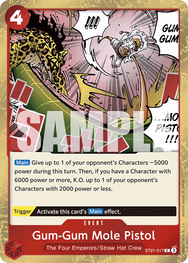 Gum-Gum Mole Pistol One Piece card (ST21-017, Starter Deck EX: Gear 5)