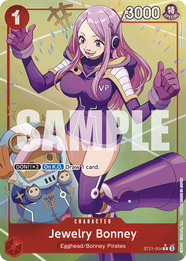 Jewelry Bonney (Parallel) One Piece card (ST21-004, Starter Deck EX: Gear 5)