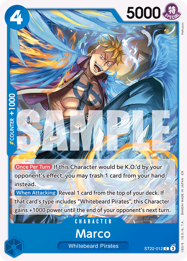 Marco One Piece card (ST22-012, Starter Deck 22: Ace & Newgate)